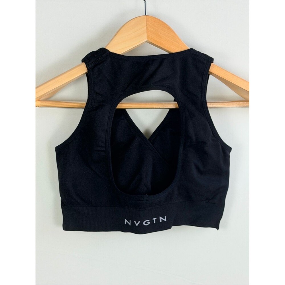 NVGTN Black Cutout Racerback Sports Bra Medium